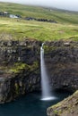 Waterfall Mulafossur on Faroe Islands, Denmark
