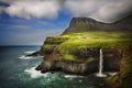 Gasadalur village in Faroe Islands Royalty Free Stock Photo