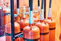 Gas extinguishing modules Royalty Free Stock Photo