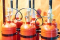 Gas extinguishing modules Royalty Free Stock Photo