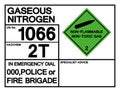 Gaseous Nitrogen UN 1066 Symbol Sign, Vector Illustration, Isolate On White Background, Label .EPS10