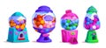 Gashapon candy machine toy with gum ball vector