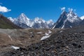 Gasherbrum massif and Baltoro glacier, K2 trek, Pakistan Royalty Free Stock Photo