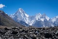Gasherbrum mountain massif in Karakoram range, K2 trek, Pakistan Royalty Free Stock Photo