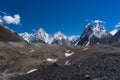 Gasherbrum mountain massif and Mitre peak, K2 trek, Pakistan Royalty Free Stock Photo