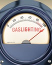 Gaslighting that is hitting a full scale, showing a very high level of gaslighting, overload of it, too much o Royalty Free Stock Photo