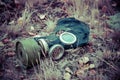 Gasmask laying on the ground in Chernobyl zone