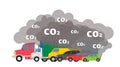 Gasoline cars emits co2 dioxide air pollution ecology concept Royalty Free Stock Photo