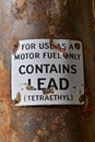 Gasoline contains lead Royalty Free Stock Photo