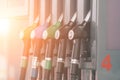 Gasoline and diesel distributor at the gas station Royalty Free Stock Photo