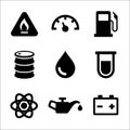 Gasoline Diesel Fuel Service Station Icons Set. Royalty Free Stock Photo