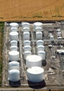 Gasoline fuel storage tank farm. Royalty Free Stock Photo