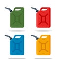 Gasoline fuel canister vector icon. Petrol can gallon gas tank fuel container Royalty Free Stock Photo