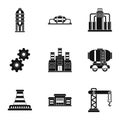 Gasoline icons set, simple style