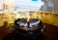 Gasoline Lamp or Oil Lamp in Lotus Shape Royalty Free Stock Photo