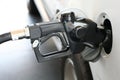 Gasoline nozzle in gas tank