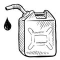 Gasoline or petrol can sketch Royalty Free Stock Photo