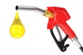 Gasoline Pistol Pump Fuel Nozzle, Gas Station Dispenser with Droplet of Gas. 3d Rendering Royalty Free Stock Photo