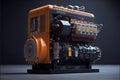 Gasoline Portable Generator Close up on Mobile Backup Generator. Standby Generator - Outdoor Power Equipment. Royalty Free Stock Photo