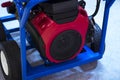 Gasoline Portable Generator on the House Construction Site. Close up on Mobile Backup Generator .Standby Generator - Outdoor Power Royalty Free Stock Photo