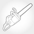 Gasoline-powered chain saw outline Royalty Free Stock Photo