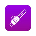 Gasoline powered chainsaw icon digital purple