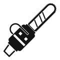 Gasoline powered chainsaw icon, simple style