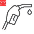 Gasoline pump nozzle line icon, diesel and gas station, fuel pump nozzle vector icon, vector graphics, editable stroke Royalty Free Stock Photo