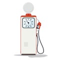 Gasoline pump retro design. Retro fuel dispenser on white background. Gas station with petrol pump Royalty Free Stock Photo