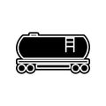Gasoline railroad tanker icon. Element of logistics for mobile concept and web apps icon. Glyph, flat icon for website design and