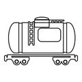 Gasoline railroad tanker icon , outline style