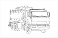 Gasoline Tank Truck; Tanker; Fuel truck. Car for Children`s Coloring. Modern flat Vector illustration Royalty Free Stock Photo