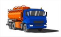 Gasoline Tank Truck; Tanker; Fuel truck. Modern flat Vector illustration Royalty Free Stock Photo