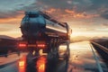 Gasoline Tanker at Sunset