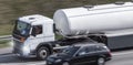 Gasoline truck on highway