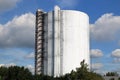 Gasometer in Oberhausen, completely covered due to restoration