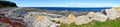 Panoramic landscape at Les Mechins in Gaspesia Royalty Free Stock Photo