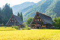 Gassho Zukuri (Gassho-style) Houses in Gokayama Royalty Free Stock Photo