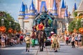 Gaston riding in Disney Villains Parade in Magic KIngdom 262 Royalty Free Stock Photo