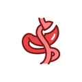 Gastric bypass (Roux-en-Y) line icon. Isolated vector element.