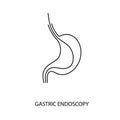 Gastric endoscopy illustration. Equipment for endoscopy icon line in vector.