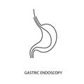Gastric endoscopy illustration. Equipment for endoscopy icon line in vector. Royalty Free Stock Photo