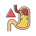 gastric reflux color icon vector illustration