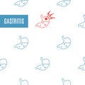 Gastritis stomach icon patterned medical poster on white Royalty Free Stock Photo