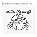 Gastro tourism line icon