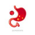 Gastroenteritis concept in flat style, icon