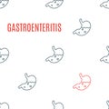 Gastroenteritis stomach icon patterned poster on white