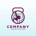 Gastroenterologist logo design with fitness gym icon