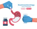 Gastroenterology concept. Landing page, medical clinic template