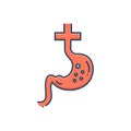 Color illustration icon for Gastroenterology, gastro and medical